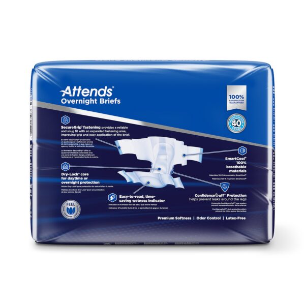 Attends Unisex Adult Overnight Incontinence Brief DDEW20 * Medium Heavy Absorbency - Image 4