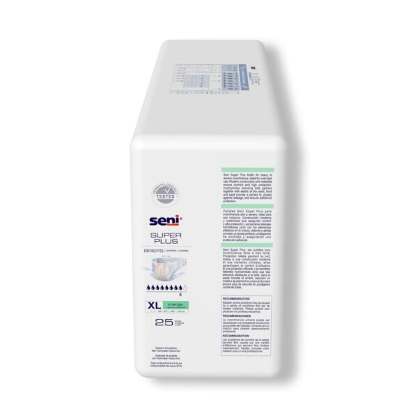 Seni Super Plus X-Large Unisex Adult Incontinence Brief with Heavy Absorbency - Part Number S-XL25-BP1 - Image 6