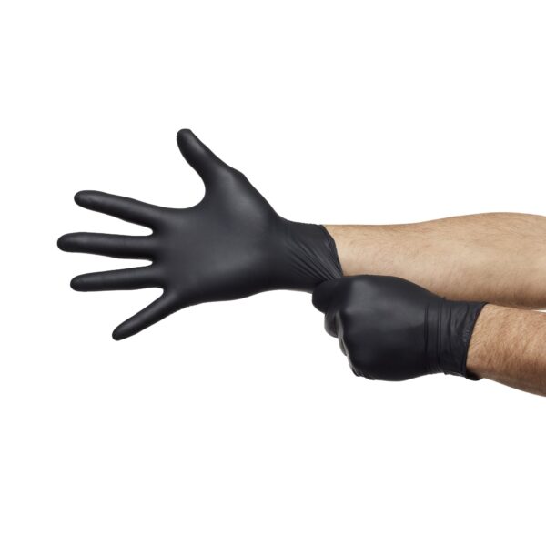 Microflex MidKnight Medium Non-Sterile Nitrile Exam Gloves with Textured Grip - 9.6 Inch, Fentanyl & Acid Tested - Image 3