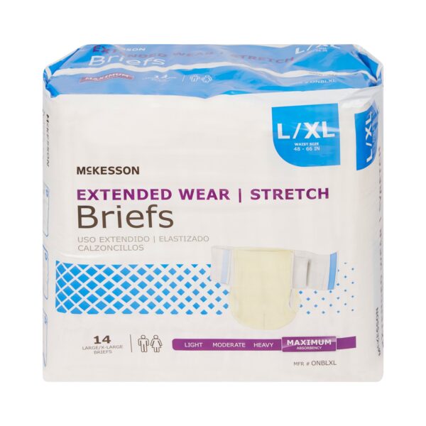 McKesson Extended Wear Unisex Adult Incontinence Brief - Large/X-Large, Heavy Absorbency (Part Number ONBLXL) - Image 4
