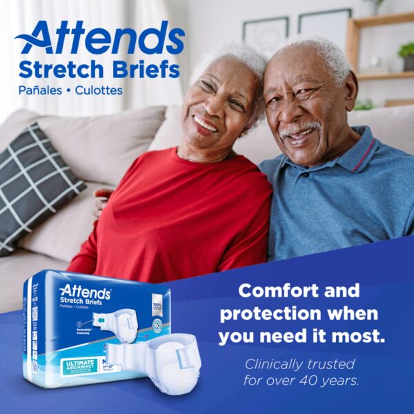 Attends Unisex Adult Incontinence Brief DDSMR * Medium / Regular Heavy Absorbency - Image 9