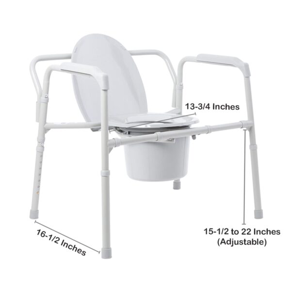 McKesson 146-11117N-1 3-in-1 Commode Chair with Steel Frame and 13-3/4 Inch Seat Width - Image 3