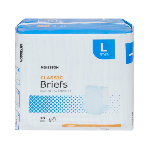 McKesson Classic Large Disposable Incontinence Brief - Light Absorbency, Unisex Adult, Size Large - Image 6