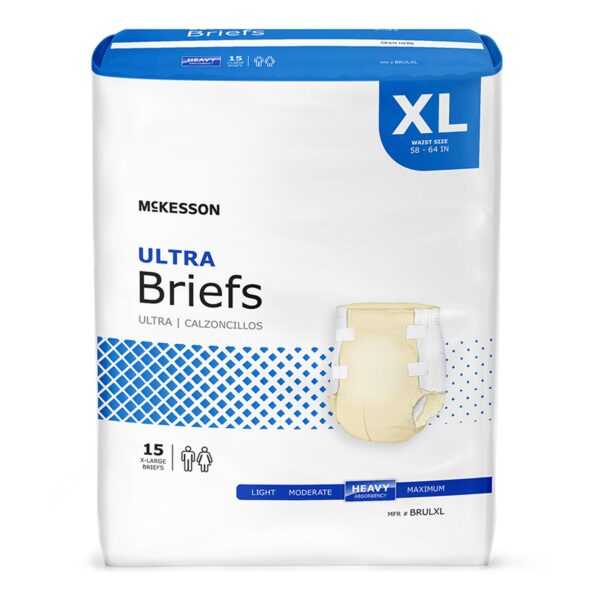 McKesson Ultra X-Large Unisex Adult Incontinence Brief - Heavy Absorbency, Size Fits 58-64 Inches