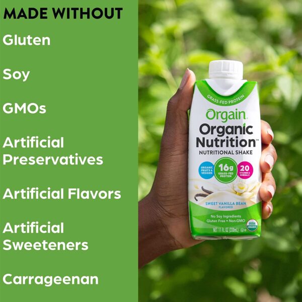 Orgain Organic Nutritional Shake Vanilla Bean Flavor 11 oz - Supports Immune Health & Protein Intake - Image 7