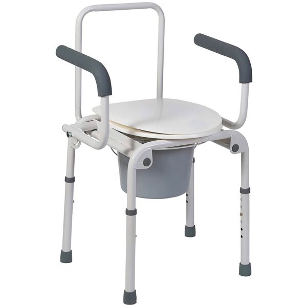 Mabis Drop Arms Steel Frame Commode Chair with 14-Inch Seat and 250 lbs. Capacity - Part Number 520-1213-1900