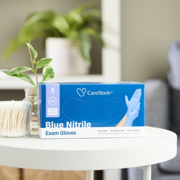 CareStock Small Nitrile Exam Gloves with Textured Fingertips and Chemo Testing by CS2712 - Image 2