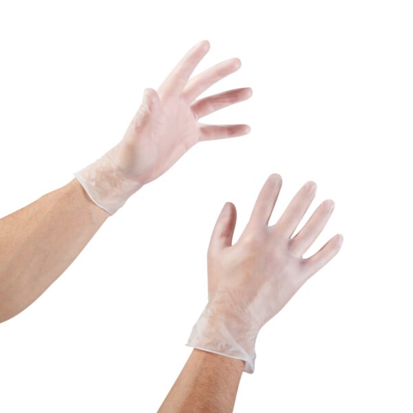 McKesson Exam Glove Medium Non-Sterile Vinyl with Standard Cuff * Clear, Smooth Finish - Image 7