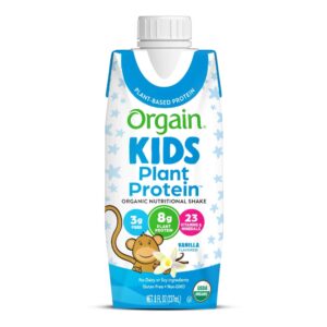 Orgain Kids Plant Protein Pediatric Oral Supplement Vanilla Flavor - 8 oz. Liquid Nutritional Shake
