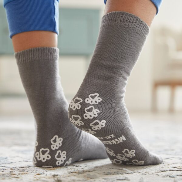 McKesson Terries Unisex Adult 2X-Large Slipper Socks with Safety Tread - Gray - Image 8