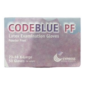 CODEBLUE PF X-Large NonSterile Latex Exam Gloves with Extended Beaded Cuffs * Fully Textured and NFPA Certified