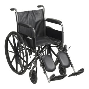 McKesson Dual Axle Wheelchair with Swing-Away Elevating Leg Rests and 18-Inch Seat Width - Durable Steel Frame with Black Upholstery