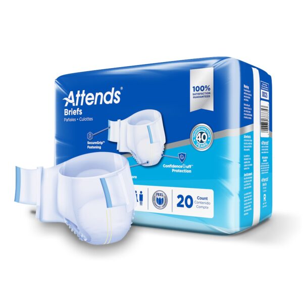 Attends Advanced Regular Disposable Heavy Absorbency Unisex Adult Incontinence Brief (Part Number DDC25) - Image 2