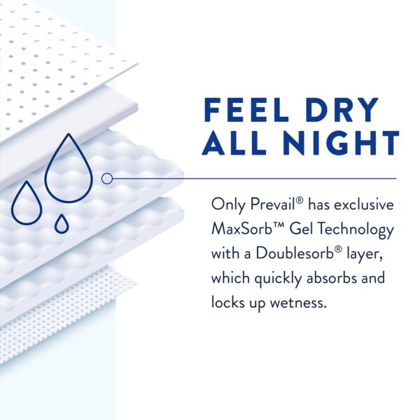 Prevail Air Unisex Adult Overnight Incontinence Brief Size 1 / Medium - Heavy Absorbency, Microclimate & Odor Control - Image 6