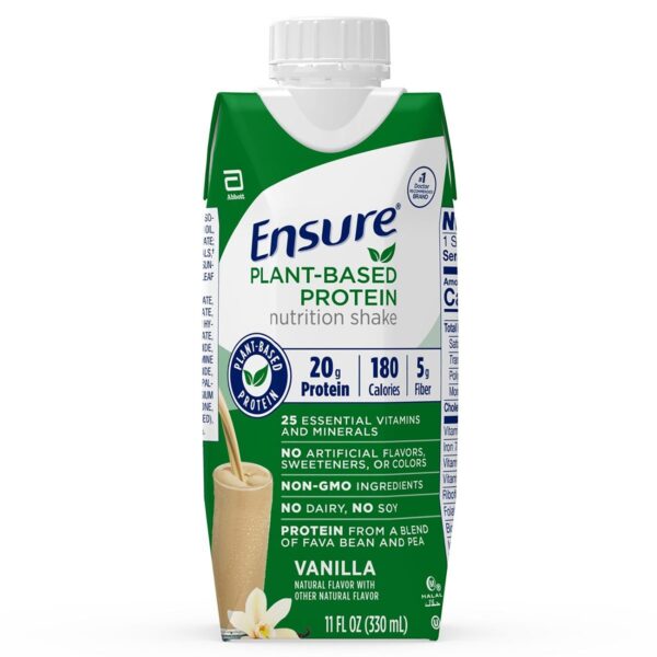 Ensure Plant-Based Protein Nutrition Shake Vanilla Flavor - 11 oz. Liquid Carton by Oral Supplement