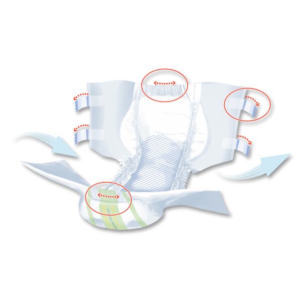 Seni Super Quatro Small Unisex Adult Incontinence Brief with Heavy Absorbency - Part Number S-SM12-BQ1 - Image 9