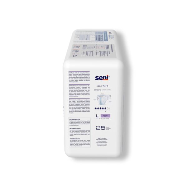 Seni Super Large Unisex Adult Incontinence Brief - Heavy Absorbency, Part Number S-LA25-BS1 - Image 6