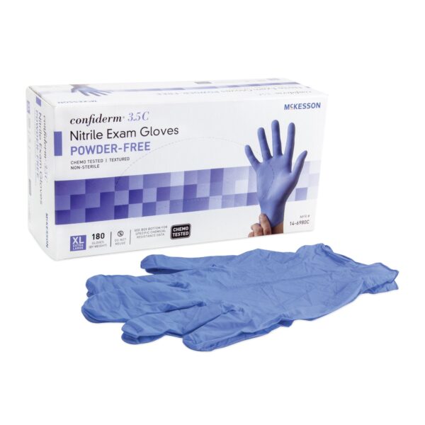 McKesson Confiderm 3.5C X-Large Nitrile Exam Gloves - Non-Sterile, Chemo Tested, Textured Fingertips