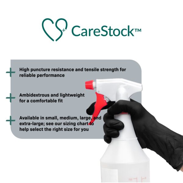 CareStock Large NonSterile Nitrile Exam Gloves with Textured Finish and Secure Fit - Image 2