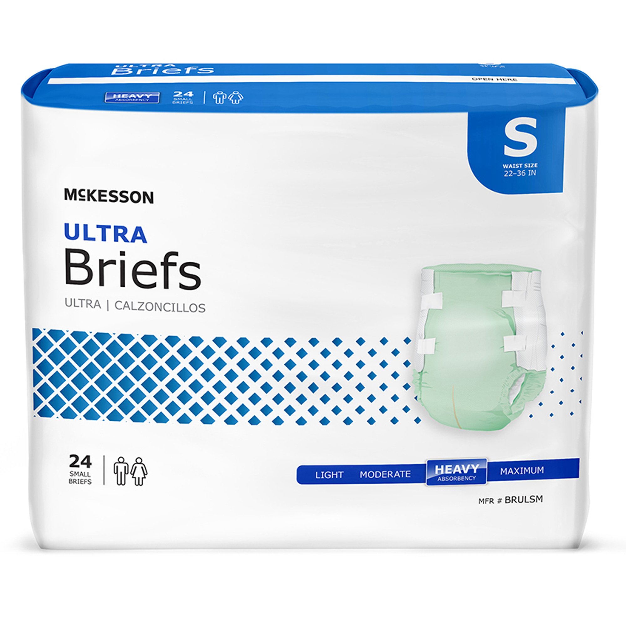McKesson Ultra Small Unisex Adult Incontinence Brief Part Number BRULSM - Heavy Absorbency, Disposable, 22-36 Inch Waist