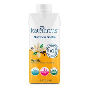 Kate Farms Nutrition Shake Vanilla Flavor Liquid 11 oz. * Organic Meal Replacement for Muscle Support