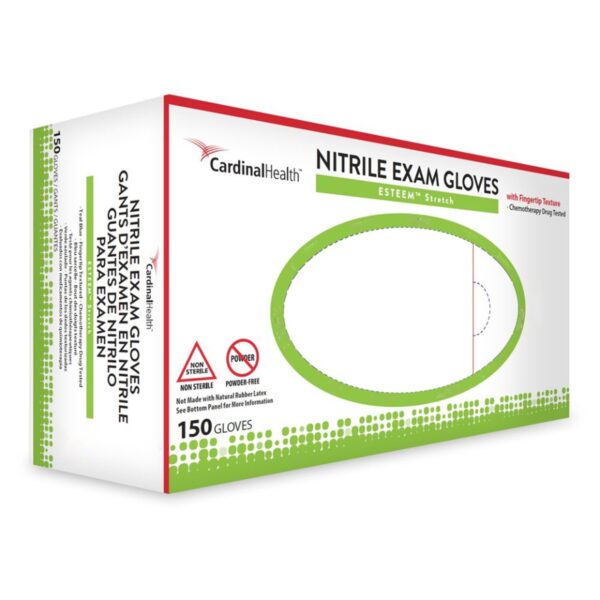 Esteem Stretch Large Nitrile Exam Gloves with Textured Fingertips * Chemotherapy Tested, Powder-Free, Nonsterile Medical Gloves - Image 2
