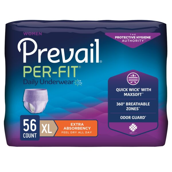 Prevail Per-Fit Women's Disposable Moderate Absorbency Pull-On Underwear, X-Large - Image 2