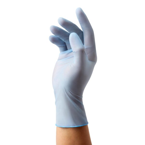 Medigard MG3004 Exam Glove, X-Large Non-Sterile Nitrile, Blue, Standard Cuff, Textured Fingertips - Image 5