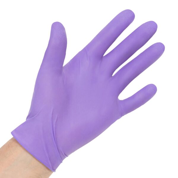 Halyard Nitrile-Xtra Large Purple Exam Gloves with Extended Cuff * Textured Fingertips, Sterile Pair - Image 4