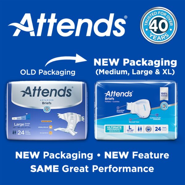 Attends Advanced Large Unisex Adult Incontinence Brief - Heavy Absorbency, Size 38-58 Inches - Image 4