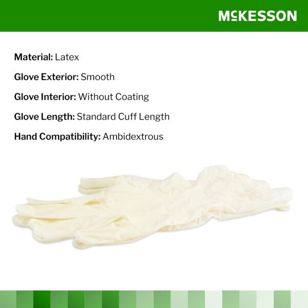 McKesson Confiderm Large Non-Sterile Latex Exam Gloves * Smooth Ivory, Standard Cuff, Beaded Edge - Image 3