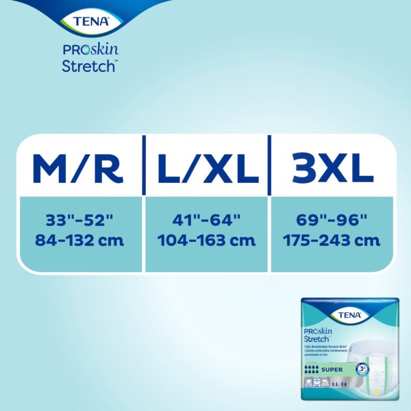 TENA ProSkin Stretch Super 3X-Large Disposable Heavy Absorbency Incontinence Brief for Adults - Image 5