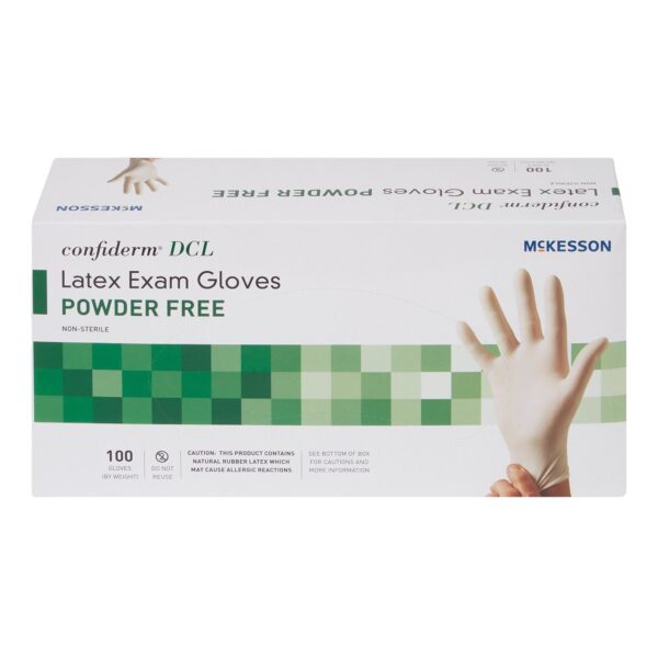 McKesson Confiderm X-Large Non-Sterile Latex Exam Gloves with Standard Cuff and Beaded Design - Image 5