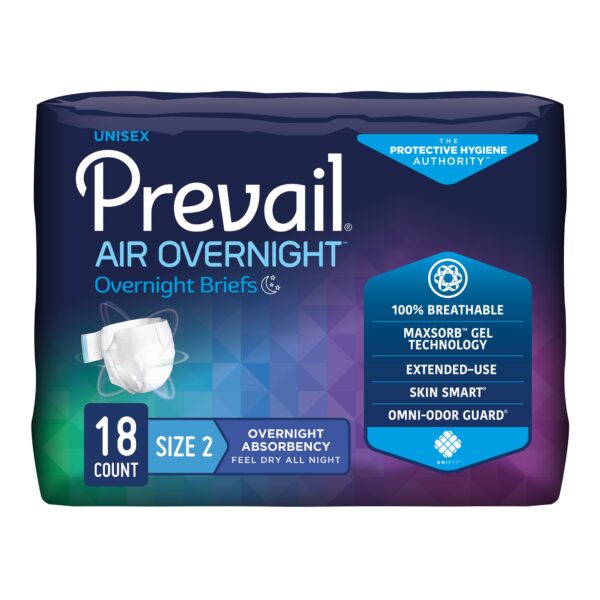 Prevail Air Overnight Size 2 Unisex Adult Incontinence Brief by Abena - Heavy Absorbency, Disposable