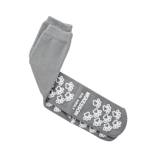 McKesson Terries Unisex Adult 2X-Large Slipper Socks with Safety Tread - Gray - Image 2