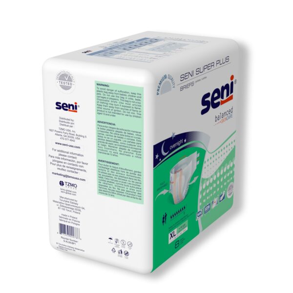 Seni Super Plus X-Large Unisex Adult Incontinence Brief with Heavy Absorbency - Part Number S-XL08-BP1 - Image 7