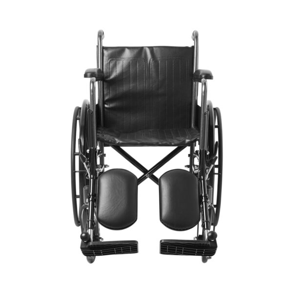 McKesson Dual Axle Wheelchair with Swing-Away Elevating Leg Rests and 18-Inch Seat Width - Durable Steel Frame with Black Upholstery - Image 2