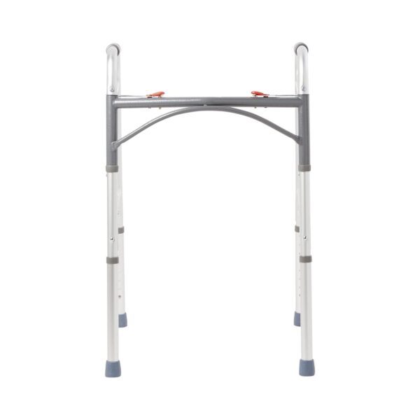 McKesson Dual Release Folding Walker with Adjustable Height and Aluminum Frame - 350 lbs Capacity - Image 2