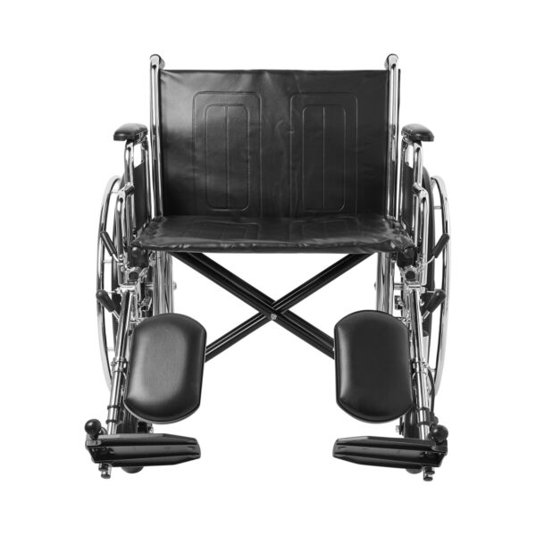 McKesson Bariatric Wheelchair with Dual Axle and Elevating Legrests - 24 Inch Seat Width, Black Upholstery - Image 2