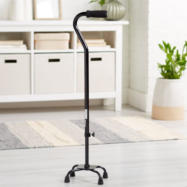 McKesson Small Base Quad Cane with Adjustable Height - Steel, 30 to 39 Inches, Black - Image 5
