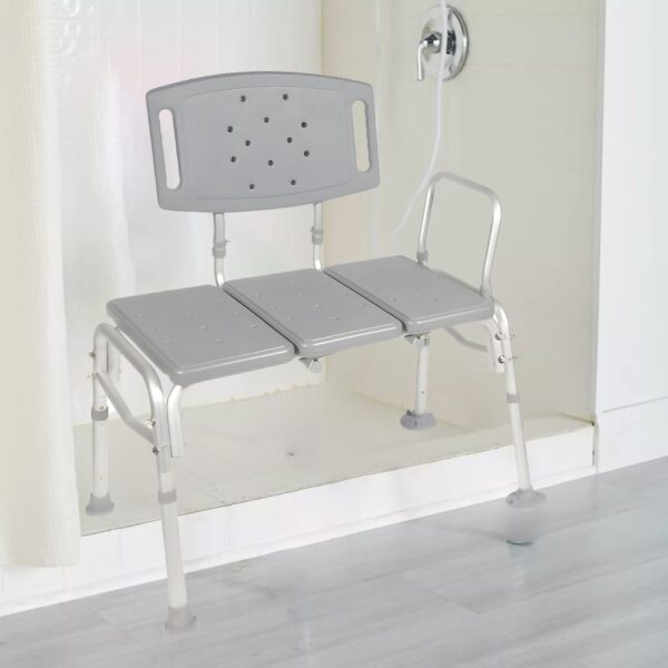 McKesson Knocked Down Bariatric Bath Transfer Bench with Arm Rail, 18-1/4 to 23-1/4 Inch Seat Height, 500 lbs Capacity - Image 4