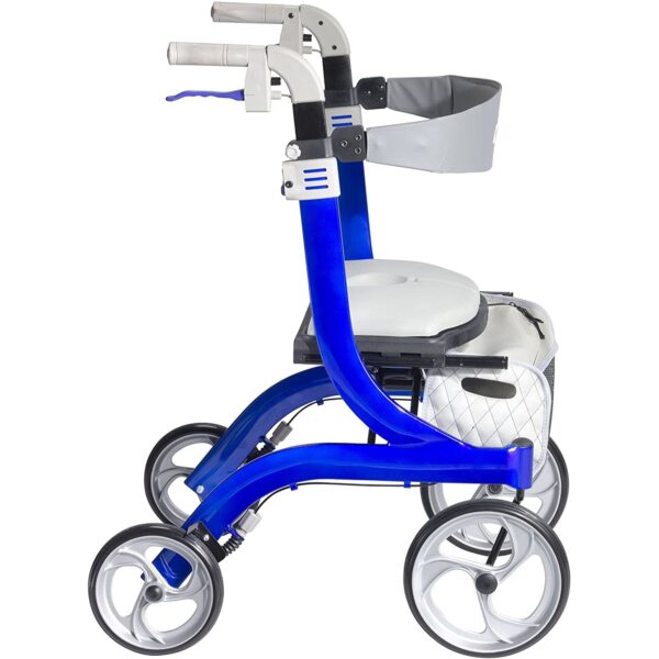 Drive Nitro DLX Blue 4-Wheel Rollator with Adjustable Height and Folding Aluminum Frame - Image 2