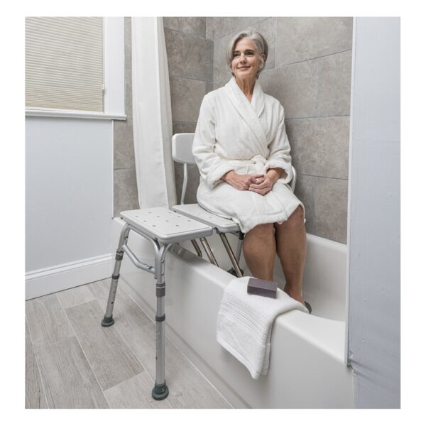 Drive Splash Defense Knocked Down Bath Transfer Bench with 17.5-22.5 Inch Seat Height and 400 lb Capacity, Model RTL12032KDR - Image 7