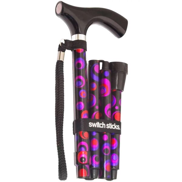 Folding Cane Switch Sticks Aluminum 32 to 37 Inch Height with Circle Print - Brand 502-2000-5102 - Image 2