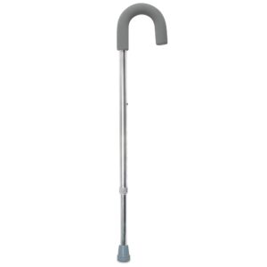 McKesson Aluminum Round Handle Cane, Part Number 146-RTL10342, Adjustable from 28.75 to 37.75 Inches in Silver