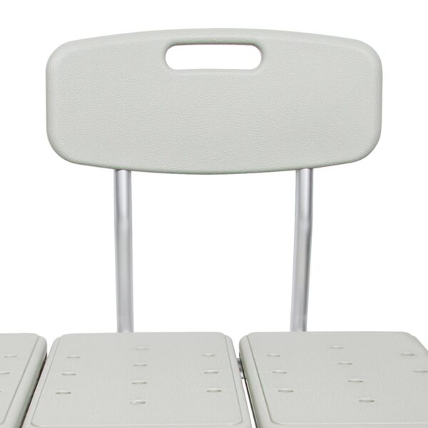McKesson Knocked Down Bath Transfer Bench with Removable Arm Rail, 17.5 to 22.5 Inch Seat Height, 400 lbs Capacity - Image 2