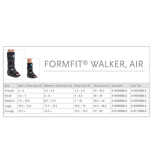 Air Walker Boot Formfit by Brand A, Part Number A-W0500BLK * Small Short Pneumatic Walker for Enhanced Stability and Comfort - Image 5