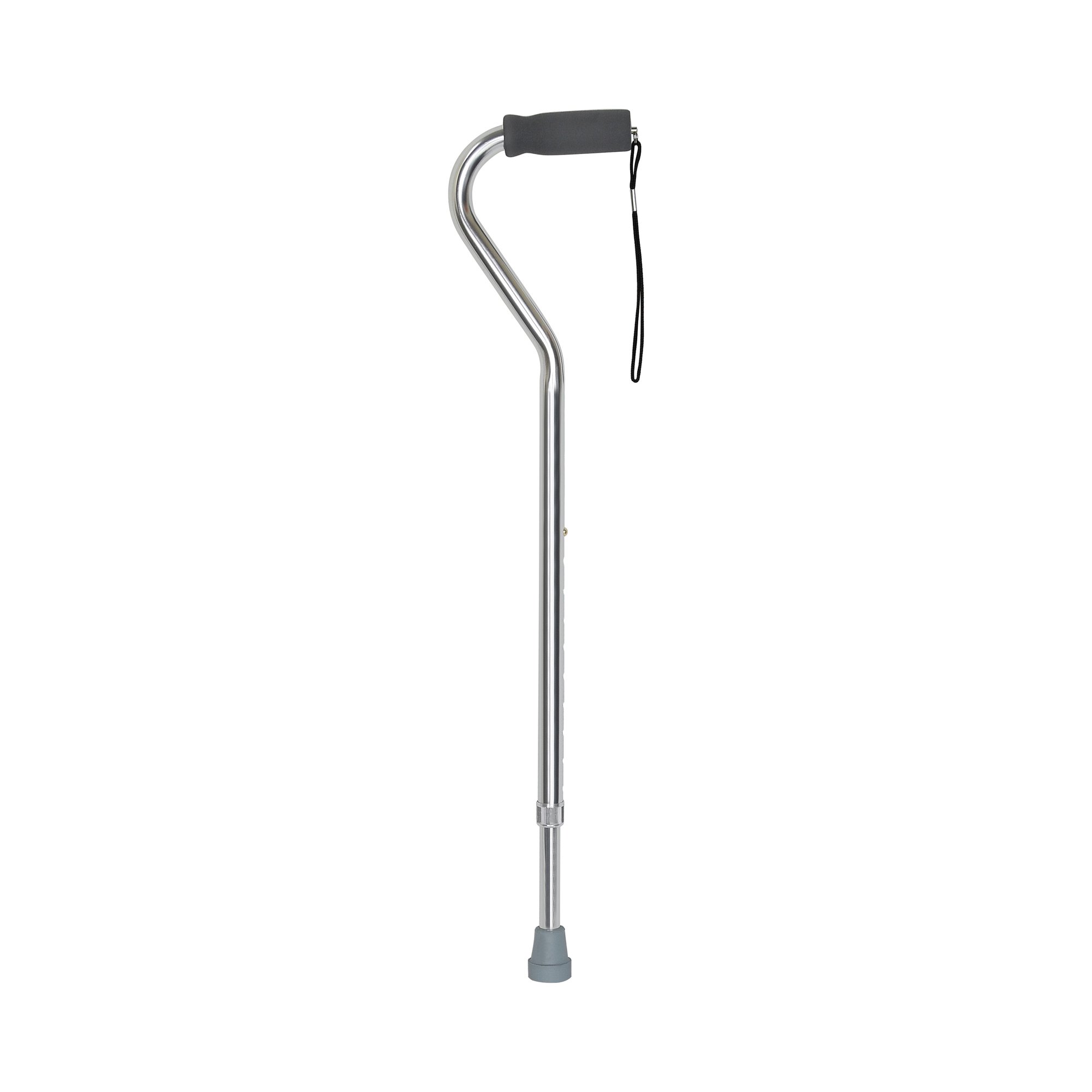 McKesson Offset Aluminum Cane with Adjustable Height, 30 to 39 Inches, Silver