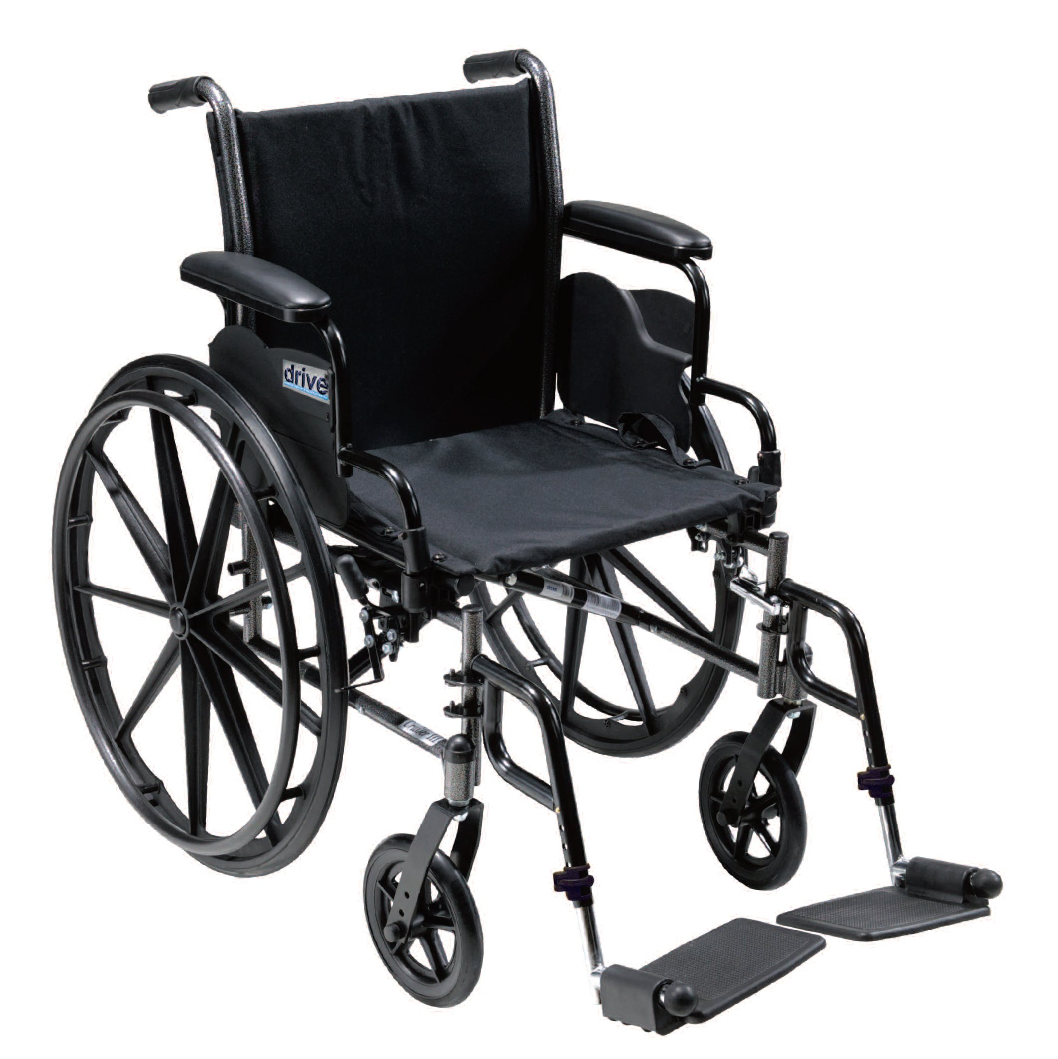 Drive Cruiser III Dual Axle Lightweight Wheelchair with 20-Inch Seat - Black Upholstery, 350 lbs Capacity