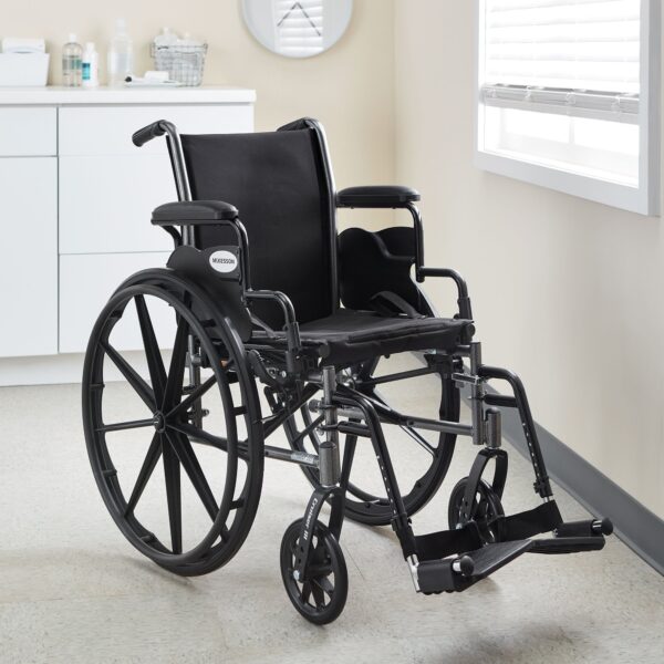 McKesson Dual Axle Lightweight Wheelchair with Swing-Away Footrest and 16-Inch Seat Width - Image 4